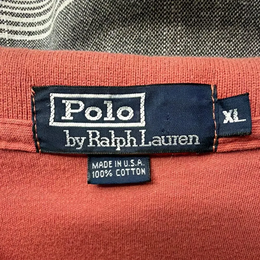 Vintage Polo Ralph Lauren Men’s XL Pink Polo Shirt Made USA 100% Cotton